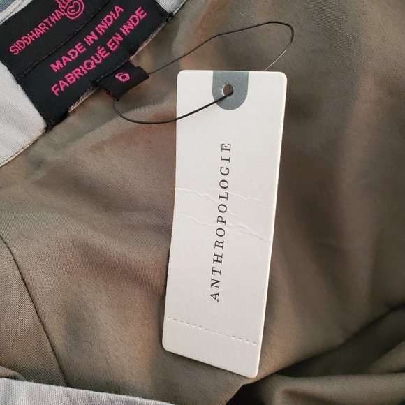 Siddhartha Bansal Anthropologie Womens Saanvi Floral Skirt Size 6 Gray Full Midi - Picture 6 of 12